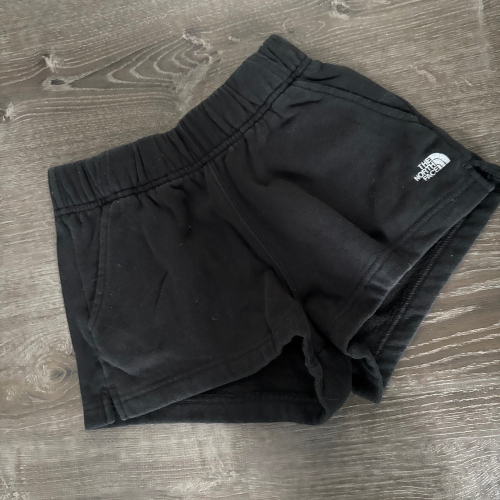 The North Face black sweat shorts, size XS